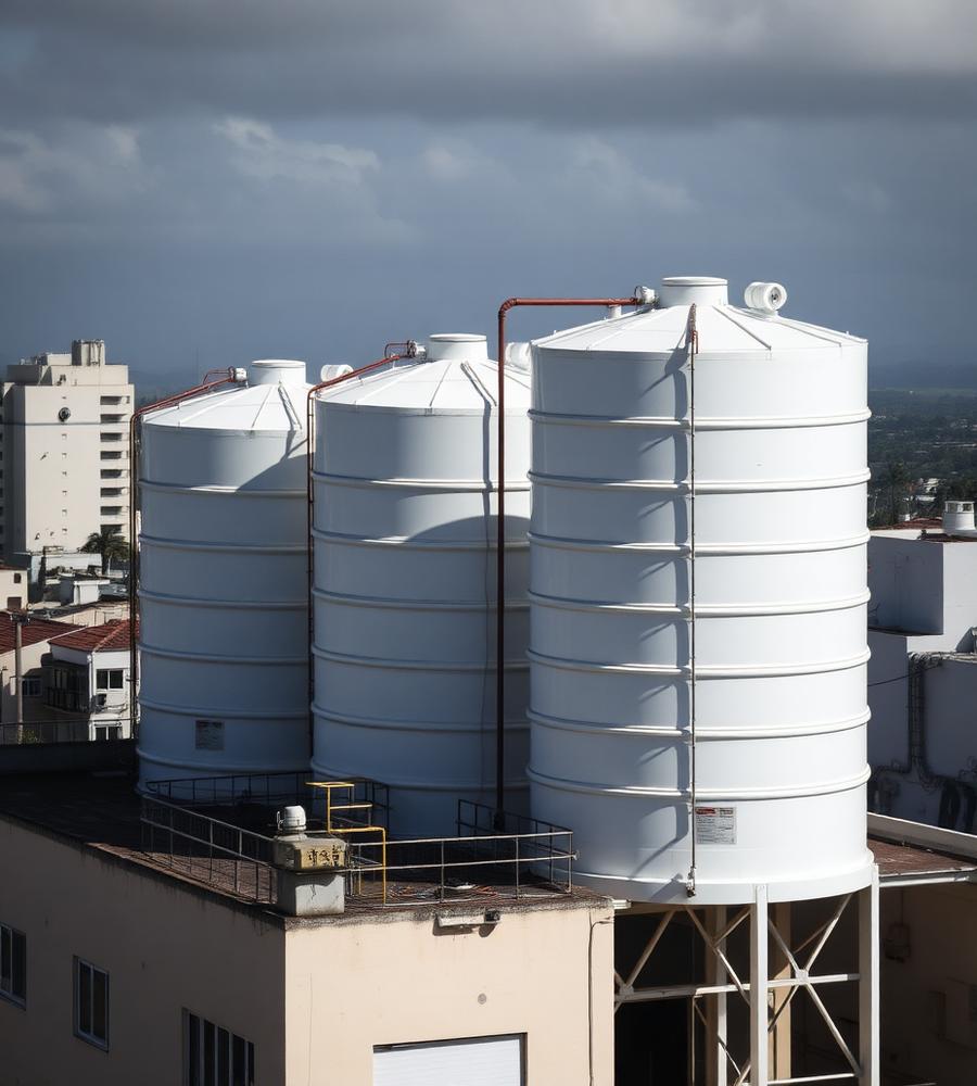Tanques de agua en edificio